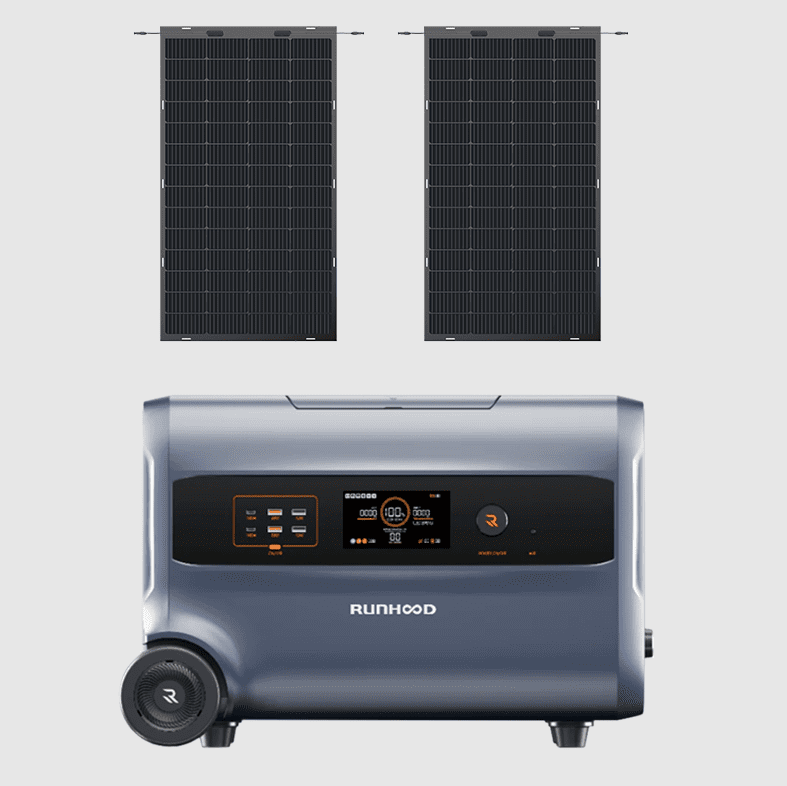 Runhood F2400 portable power station combo